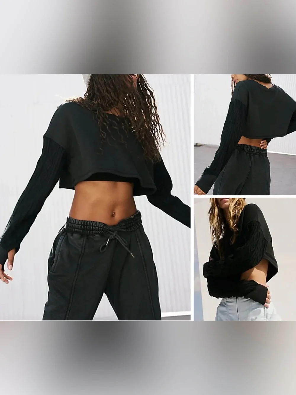 NWOT Free People FP Movement Snow Worries Layer - black - small